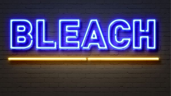 bleach in neon sign